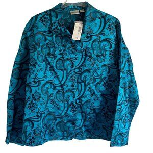 Chico's Alicia Jacket Button Front Silk Blend Size 3 US 16 XL NEW NWT